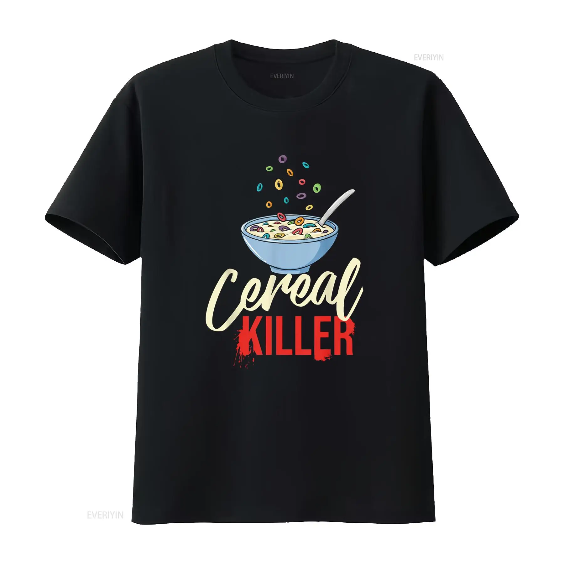 Vintage Fashion Jersey - シリアルキラーボウルボックス朝食Tシャツヴィンテージウォッシュド通気性ファッションオムデザイナー服快適カジュアルユニセックス